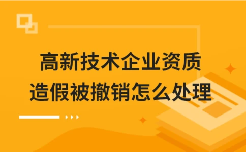高新技术企业资质造假被撤销怎么处理 高新技术企业资质造假被撤销处理办法(图1)