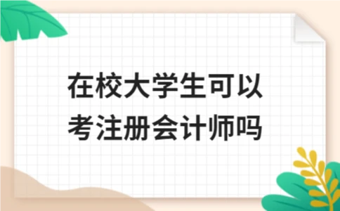 在校大学生可以考注册会计师吗